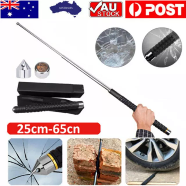 26" Self Defence Telescopic Stick Portable Retractable Non-slip Handle AU STOCK