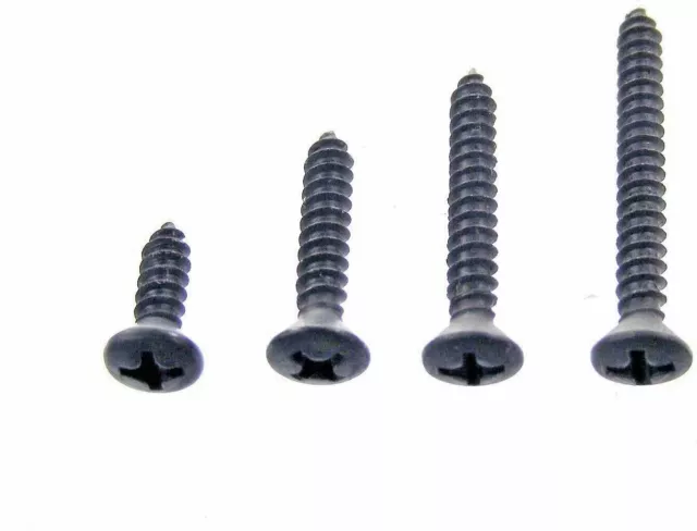 #6 Phillips Oval Head Black Trim Screws 1/2 to 1-1/4 Qty-100 (2002-2005) #2074