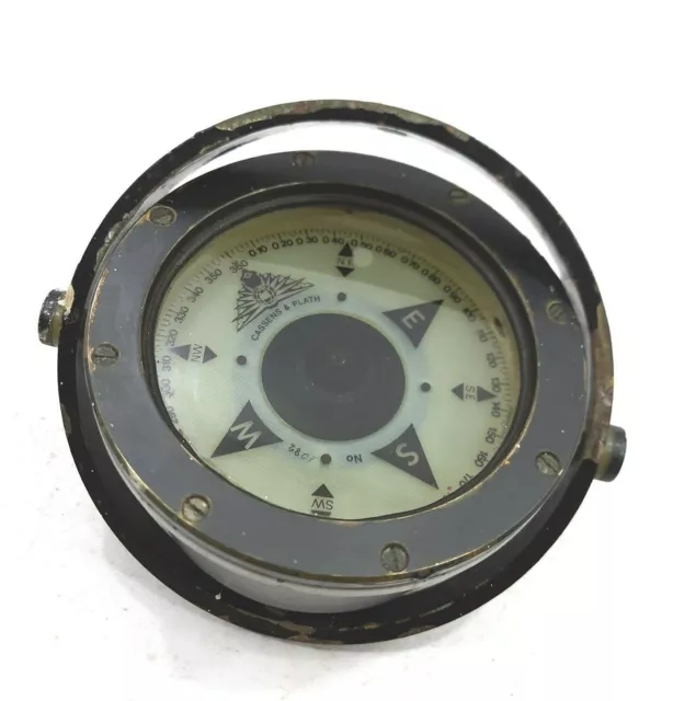 Marine Lifeboat Compass Cassens & Plath Gmbh International grey varnished Brass