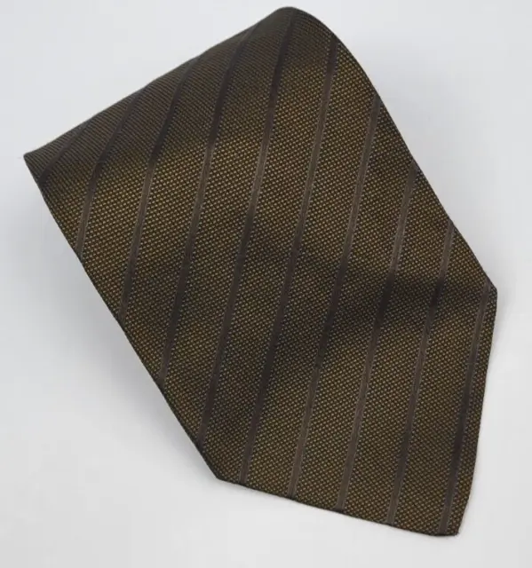 BANANA REPUBLIC SILK Tie Brown Purple Stripes Men Necktie Italy 57.5 x ...