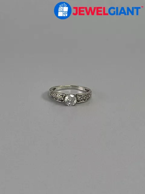 Signed Sterling Silver Ring Sz  8.50 White Stone Needs New Finish 2.2 G #Dm021