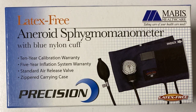 Puño esfigmomanómetro azul nailonómetro Mabis PrecisionAneroid 09-141-016 ADULTO GRANDE