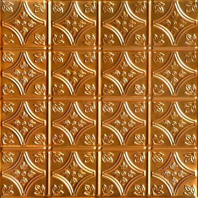 Tiny Tiptoe 2 Ft. X 2 Ft. Nail up Tin Ceiling Tiles Surface Mount Lincoln Copper