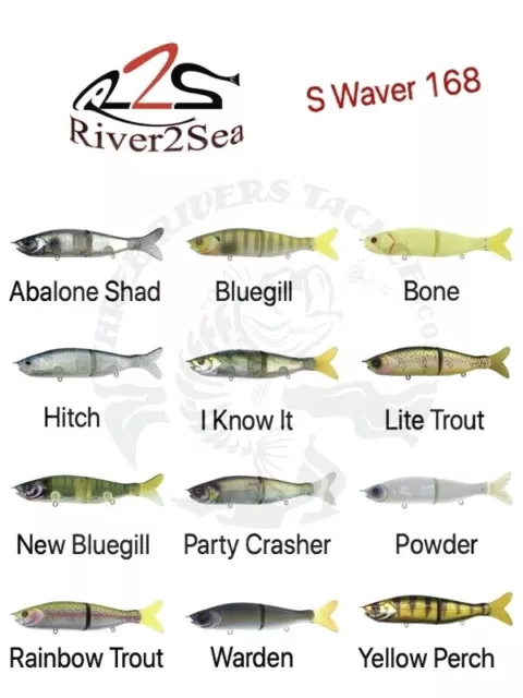 River2Sea S-Waver 168 Hard Body Jointed Swimbait / Glidebait - Choose Color