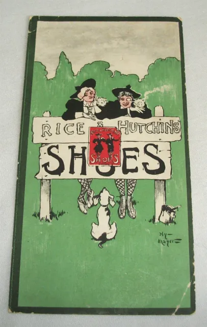 Vintage Rice & Hutchins Shoes Bicyclist Bicycle Shoes Victorian Trade Card