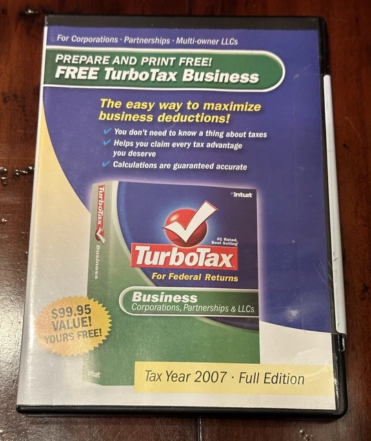 TurboTax Business - Tax Year 2007 - Full Edition CD - New