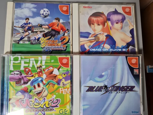 LOT de 4 JEUX DEAD OR ALIVE 2 + BLUE STINGER + PENPEN  sur SEGA DREAMCAST . JAP