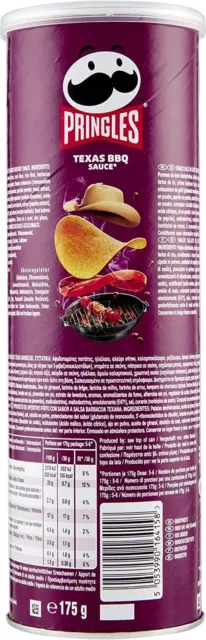 12X Pringles Texas BBQ Sauce Tubo Patatine con Salsa Barbeque Texana, 175g 3