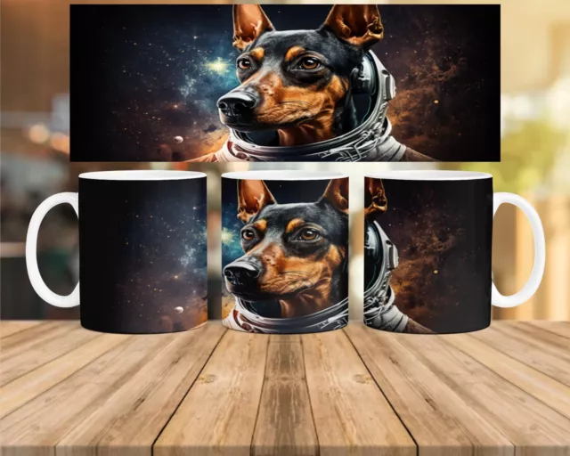 One pc 11oz Ceramic Coffee Mug - Pinscher in Space