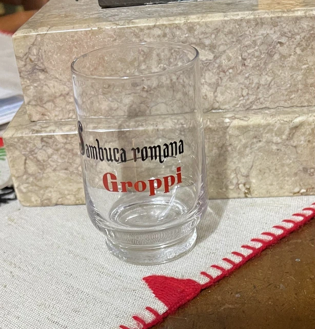Bicchiere Sambuca Romana Groppi Bicchierino Pubblicitario Vintage Raro
