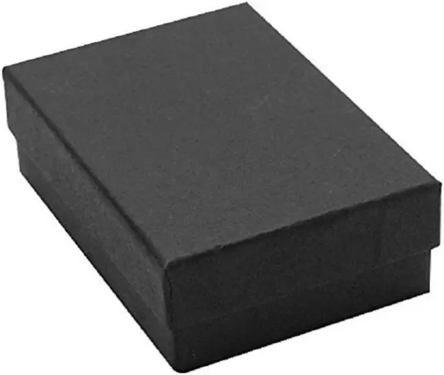 16 Pack Cotton Filled Matte Black Paper Cardboard Jewelry and Small Gift, Ring,