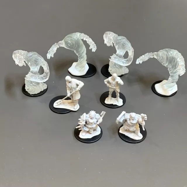 8PCS DND Pathfinder Battles Deep Cuts Water Air Elemental Dwarf Barbarian Minis