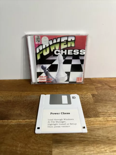 Power Chess DOS-PC Software 3.5" Floppy Disc - Silver Series Games