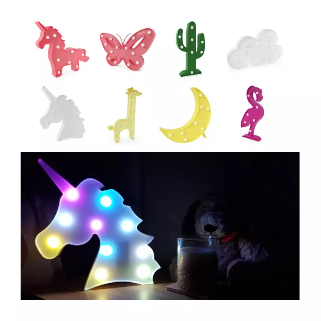 LED Night Light Up Unicorn Flamingo Star Moon Kids Bedroom Home Decoration UK