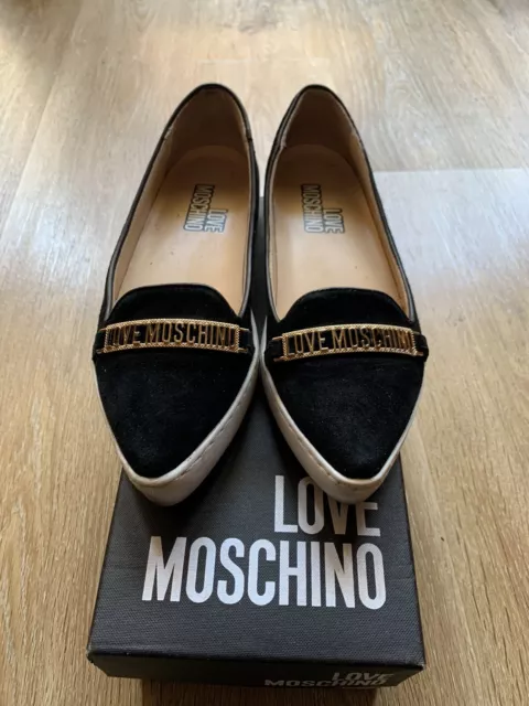 Scarpe basse moschino donna originali in vero camoscio