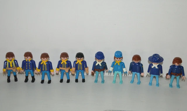 Lot De 3 Soldats Nordistes (Union) Britains - Figurines Plastique Peintes - Occasion