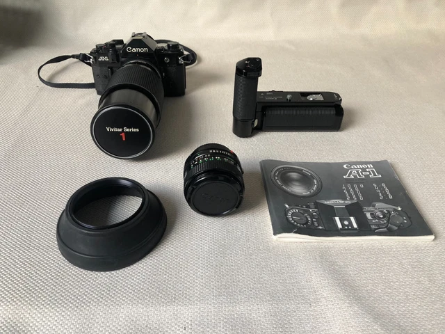 Appareil photo argentique Canon A1 avec objectifs - Canon 35 mm -2.8 – Vivitar M