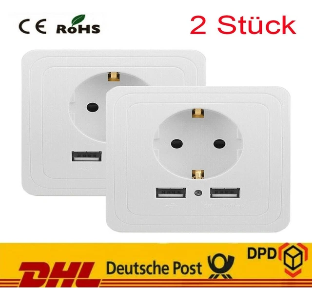 Unterputz USB Steckdose Mit Ladefunktion Weiß – Für Die Candela Schalterserie