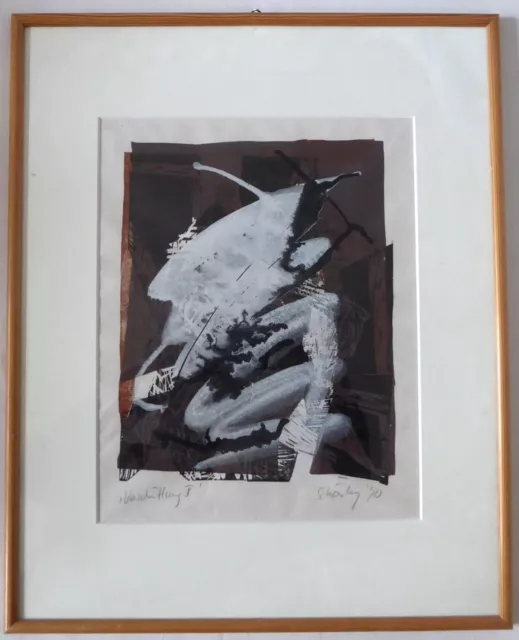 Ulrich Schönberg´´Verschüttung II´´Aquarell über Holzschnitt, gerahmt, signiert