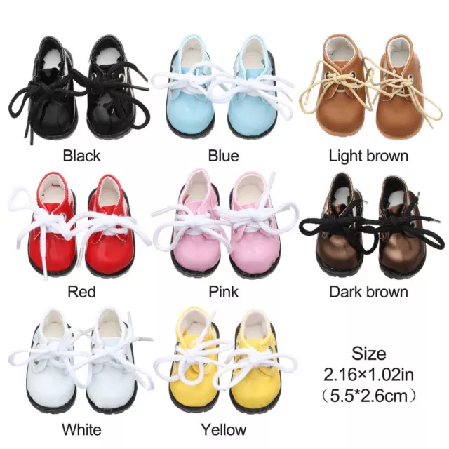 Girls Handmade Bright Leather Shoes Doll Accessories Mini Clothing Doll Shoes 2