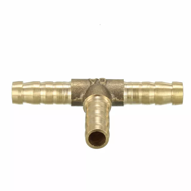 6mm Brass Tee Barb Hose Fitting T 3 Way Connector Joiner 2pcs 3