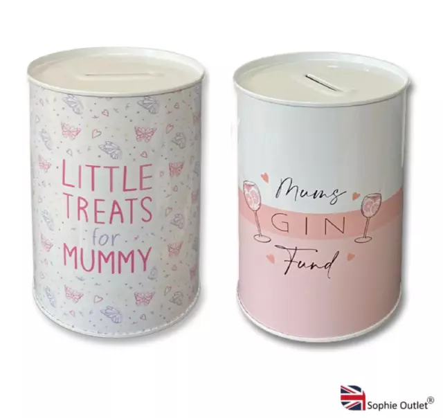 Mother's Day Money Box Tin Metal Moms Fund Saving Jar Birthday Gifts Present UK
