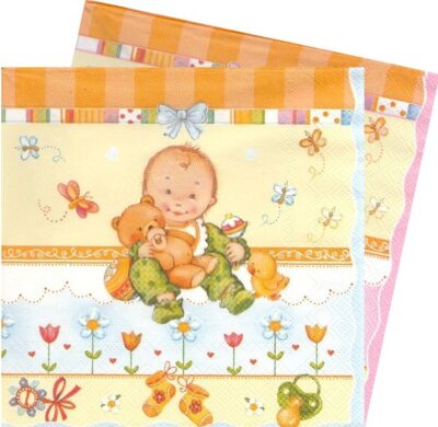 Lot de 4 Serviettes en papier Crèche Naissance Decoupage Collage Decopatch 