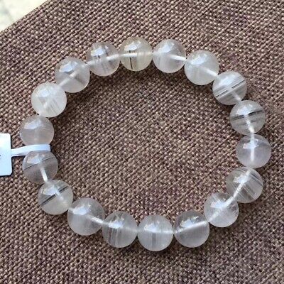 12mm Natural white Phantom Ghost Garden Quartz Crystal Beads Bracelet AAA