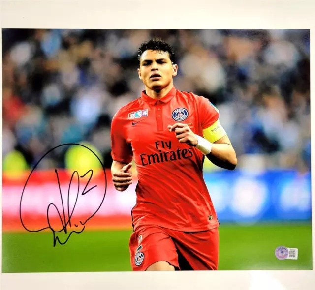 Thiago Silva signed PSG 11x14 photo autograph Brazil ~ Beckett BAS Holo