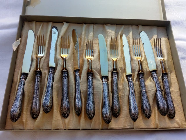 servizio di posate anni 50 Solingen nella confezione originale argento 800