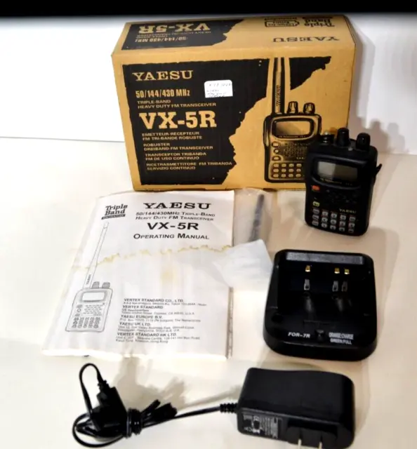 Yaesu Vx-5R 50/144/430 Triple-Band Heavy Duty Fm Transceiver (Needs Battery)