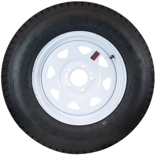 Hi-Run ASB1004 - Trailer Tire, ST205/75D15, 5-Hole White Ray Wheel, ASB1004