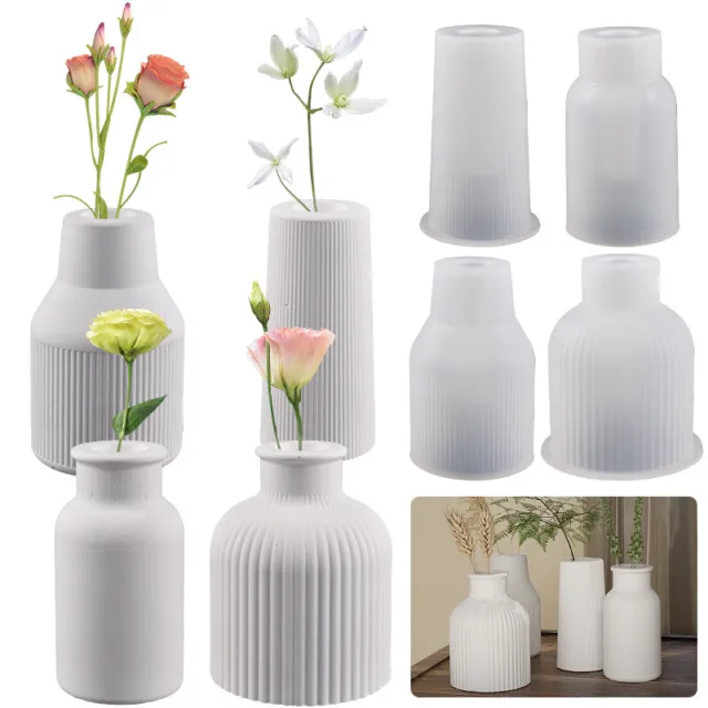 DIY Vase Flower Pot Plaster Glue Mold Three-dimensional Vase Silicone Molds