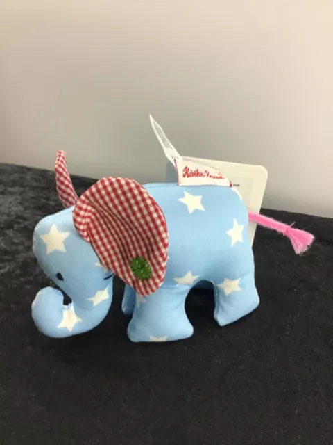 Käthe Kruse,Elefant,Babyspielzeug,Rassel,hellblau mit Sternchen,Mini