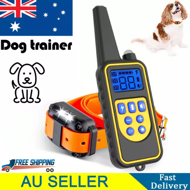 Anti Bark Electric Shock Dog Pet Training E-Collar Obedience Remote Control AU