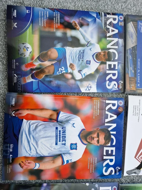 7X RANGERS HOME programme 2024-25. Spurs Tottenham Dundee Aberdeen ...