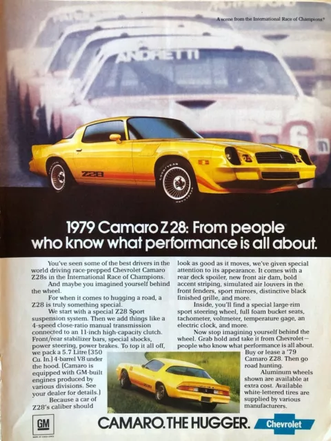 Vintage 1979 Chevrolet Camaro Z28 original color ad