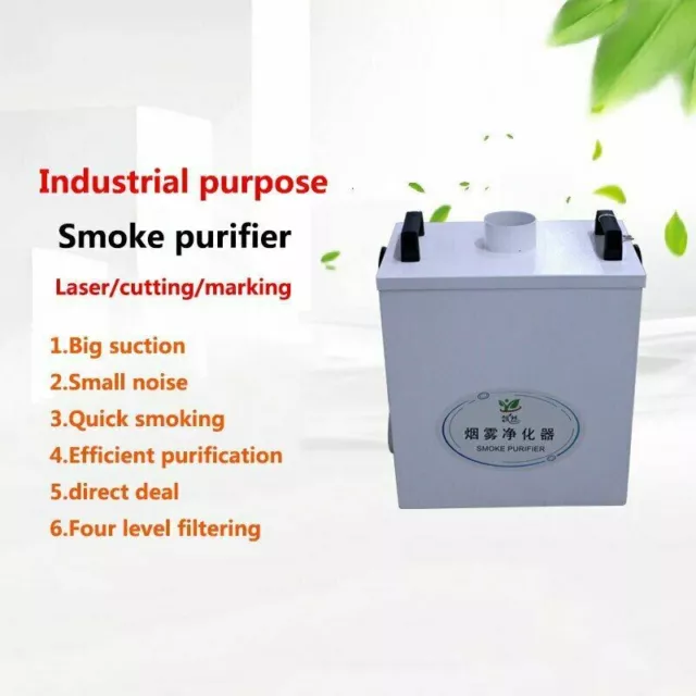 220V Pure Air Fume Extractor Smoke Purifier for CO2 Laser Engraving Marking 80W