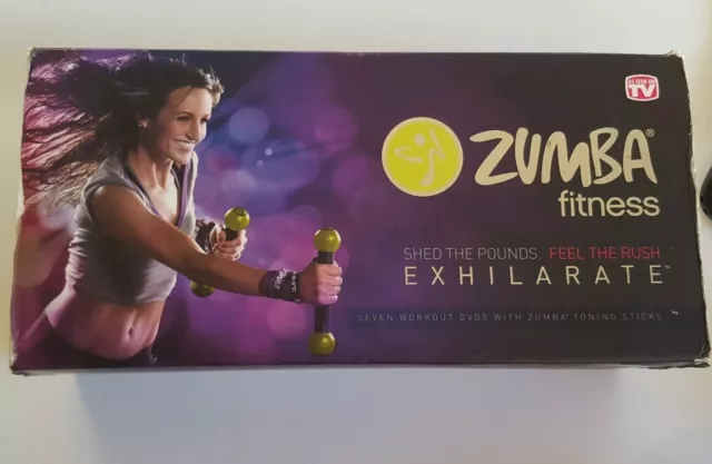 ZUMBA FITNESS EXHILARATE 7 DVD Discs Exercise Weight Loss Dance & Toning  Sticks $69.95 - PicClick AU