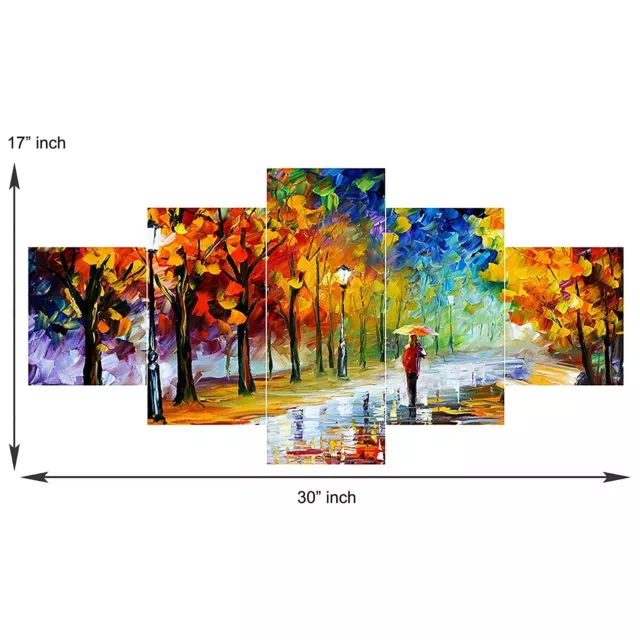 Set of 5 Modern Art UV Coated 3D Wooden Abstract Wall Paintings Ideal for Home 3