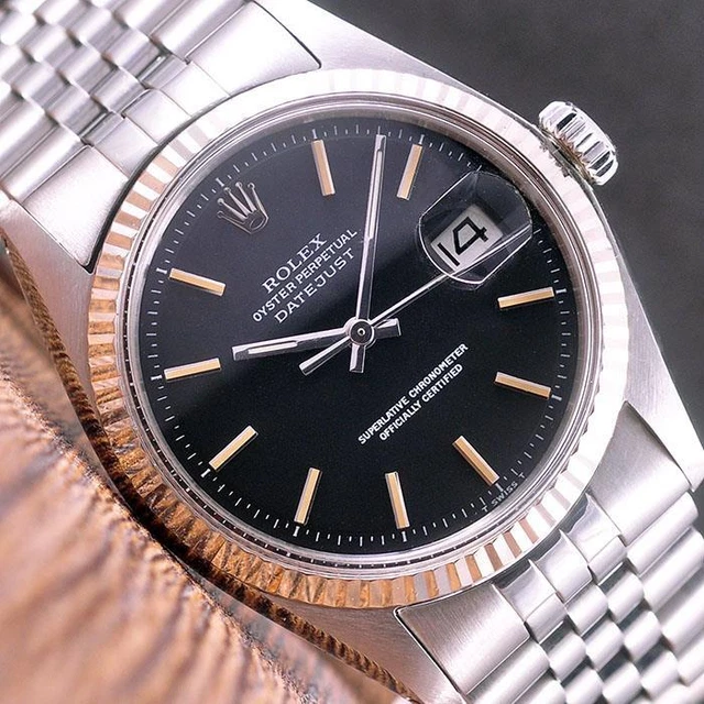 Rolex 1601 Black Dial Oyster Perpetual DateJust Automatic Men's Watch