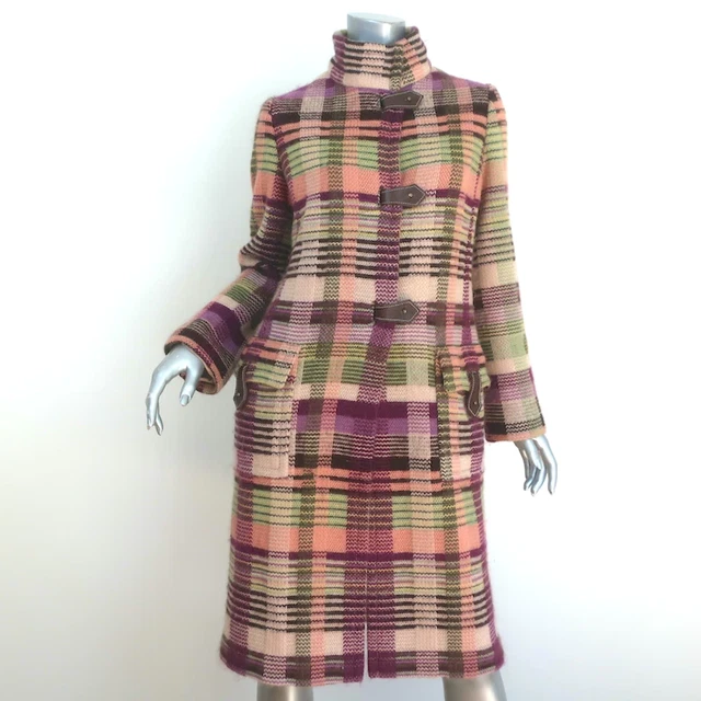 Missoni Plaid Coat Multicolor Wool-Mohair Size 40 Missoni Plaid Coat Multicolor Wool-Mohair Size 40