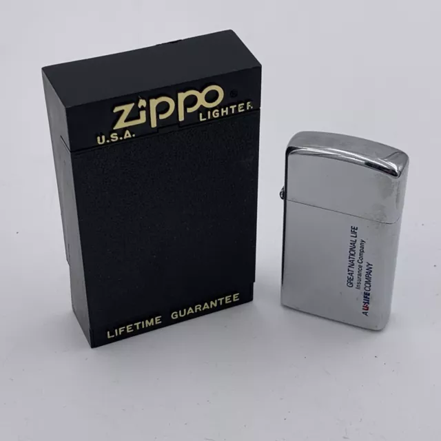 Zippo Advertising Great National Life Insurance Co. Lighter Slim 1950s 60s? New