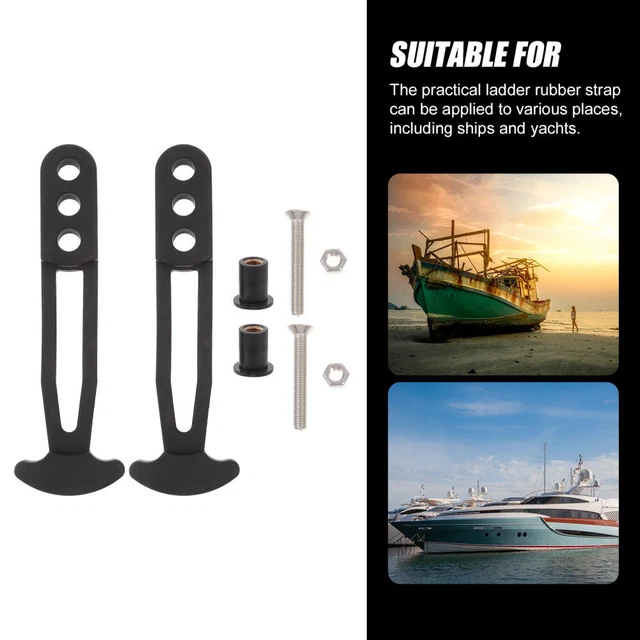 CODREE 4-Piece Pontoon Boat Ladder Strap - 18 Inch UV-Resistant, Snap & Screw Stud Fasteners - Secure Your Folding Boat Ladder