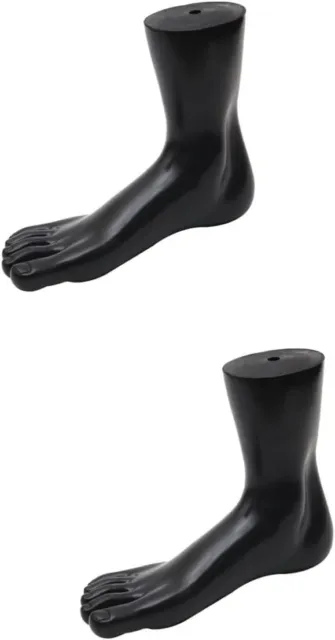 2pcs Divided Toe Socks Mold Feet Socks Ankle Chain Mannequin Black