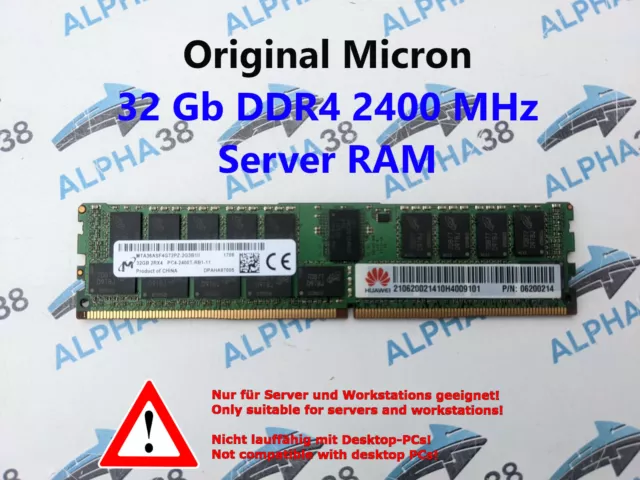 Micron 32 GB Rdimm ECC Reg DDR4-2400 HPE Convergedsystem 700 Server RAM