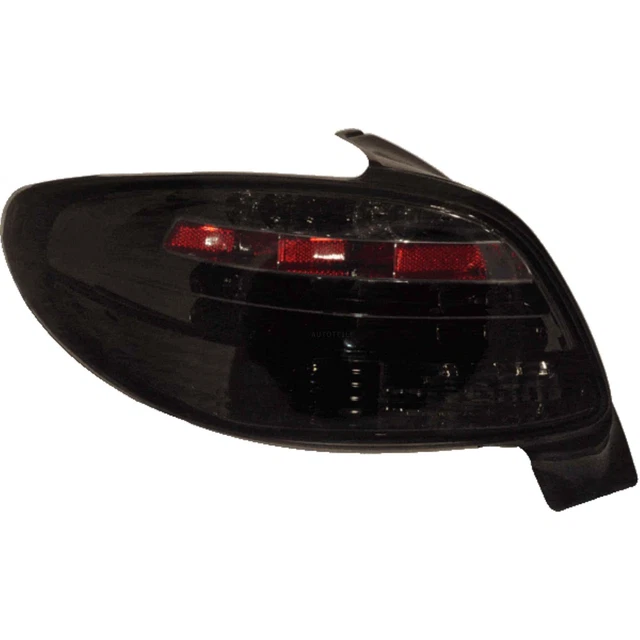 LED Posteriore Luci Set per Peugeot 206 Berlina Anno Fab. 98->> klar Fumare Nero