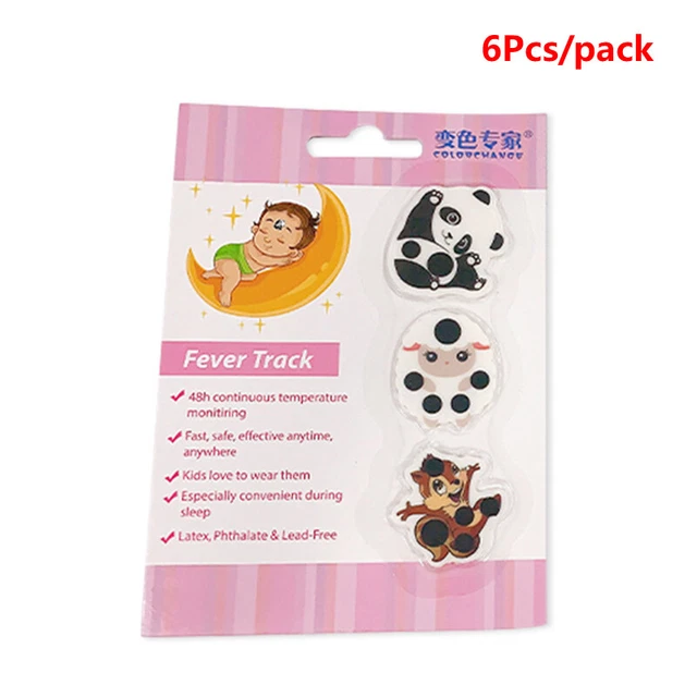 6PCS/Pack FDA Cartoon Thermometer Temperature Sticker Baby Forehead Thermome  Sg