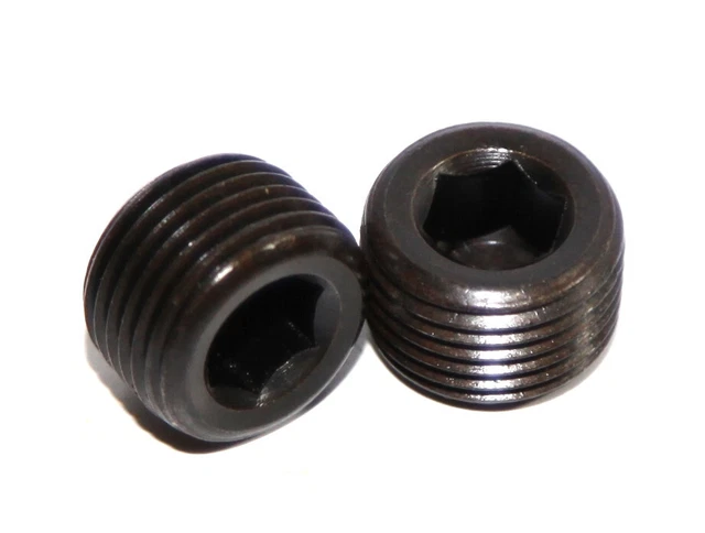 2 PIECES 1/2" NPT Steel Engine Block Intake Manifold Plug Black