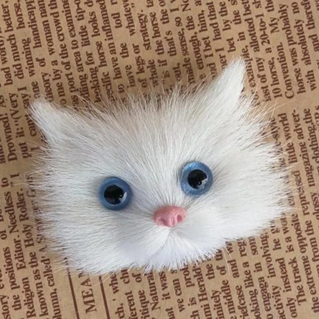 2X REALISTIC SIMULATION Plush Cat Soft Stuffed Animals Head Toys £8.51 ...